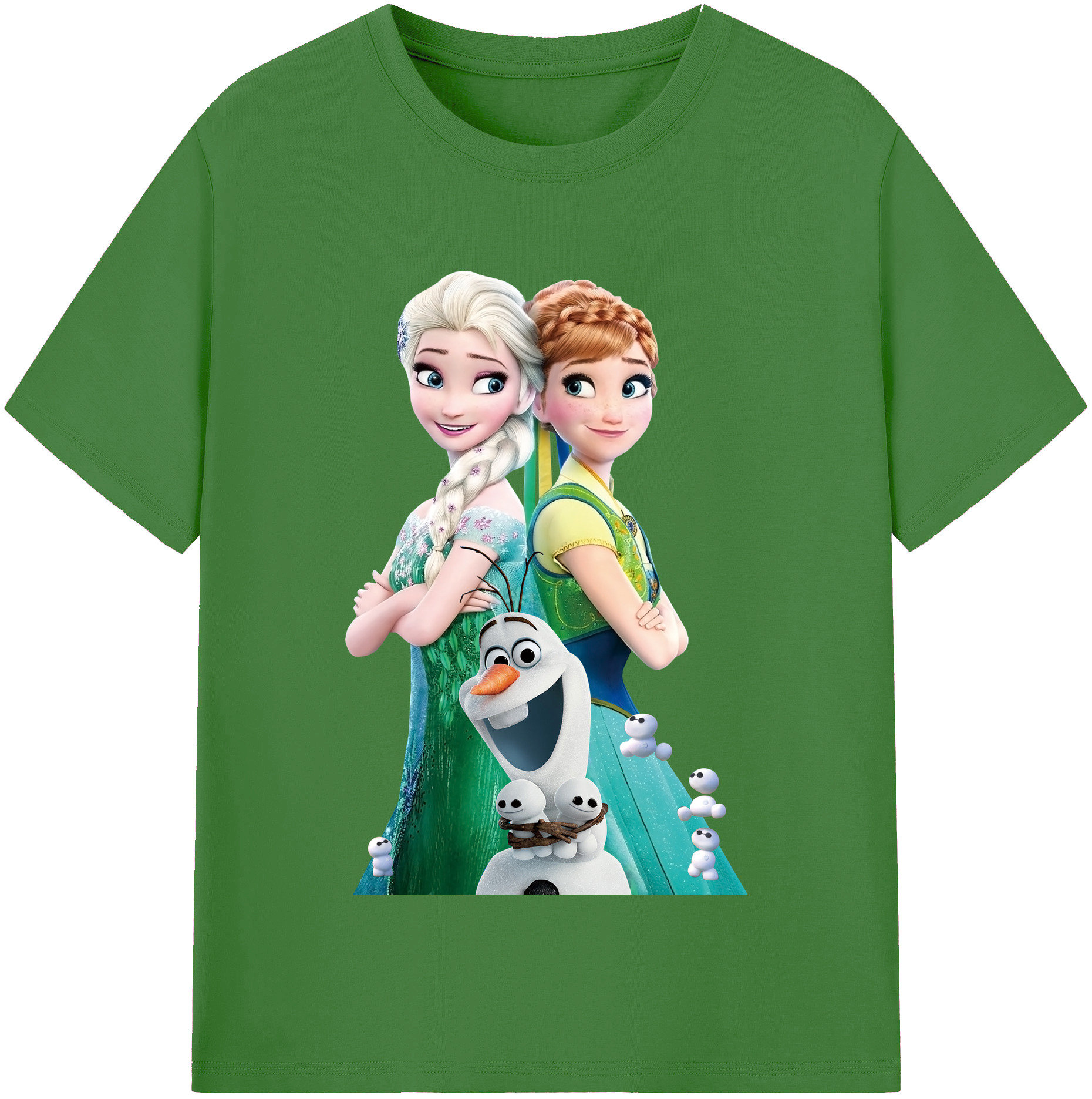 （画像用） アナと雪の女王 アンナ エルサ Frozen Anna Elsa レディースカジュアルプリントTシャツ（綿100％）